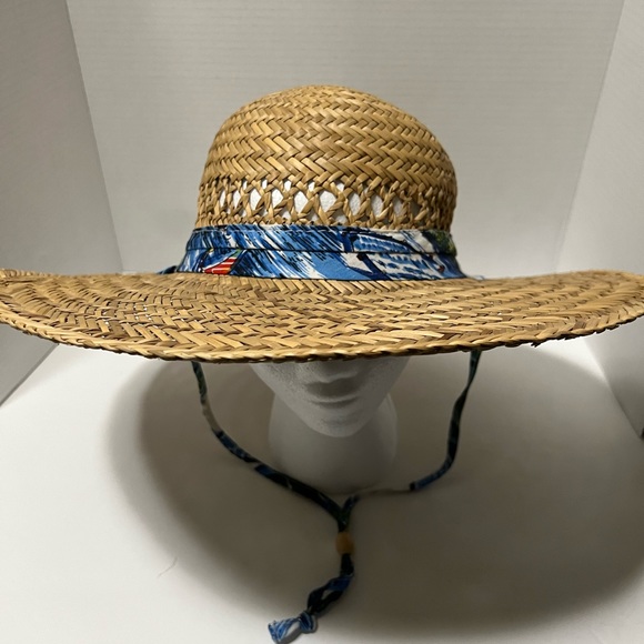 Shade Shack summer beach hat with chin strap 100% straw - Picture 2 of 6